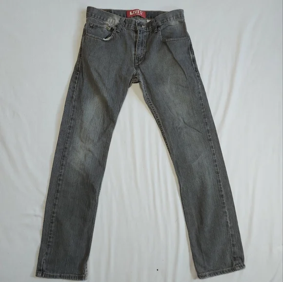 LEVI'S 511 Skinny Leg Low Rise Gray Denim Jeans W29 L29 - Picture 2 of 13